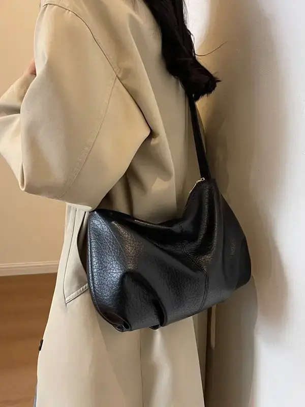 Brown Leather Shoulder Bag for Women 2023 Winter Commute - Image 6