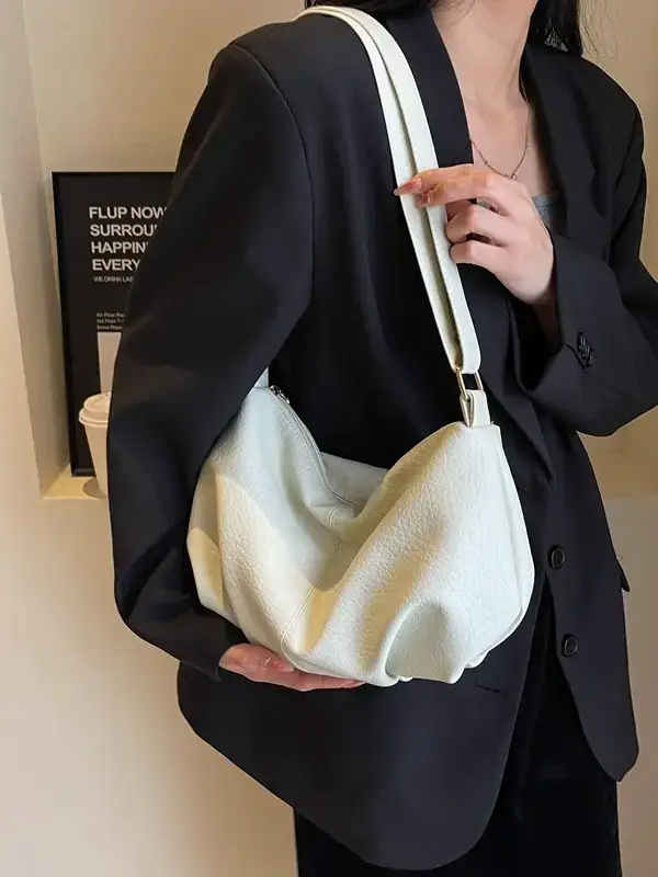 Brown Leather Shoulder Bag for Women 2023 Winter Commute - Image 8
