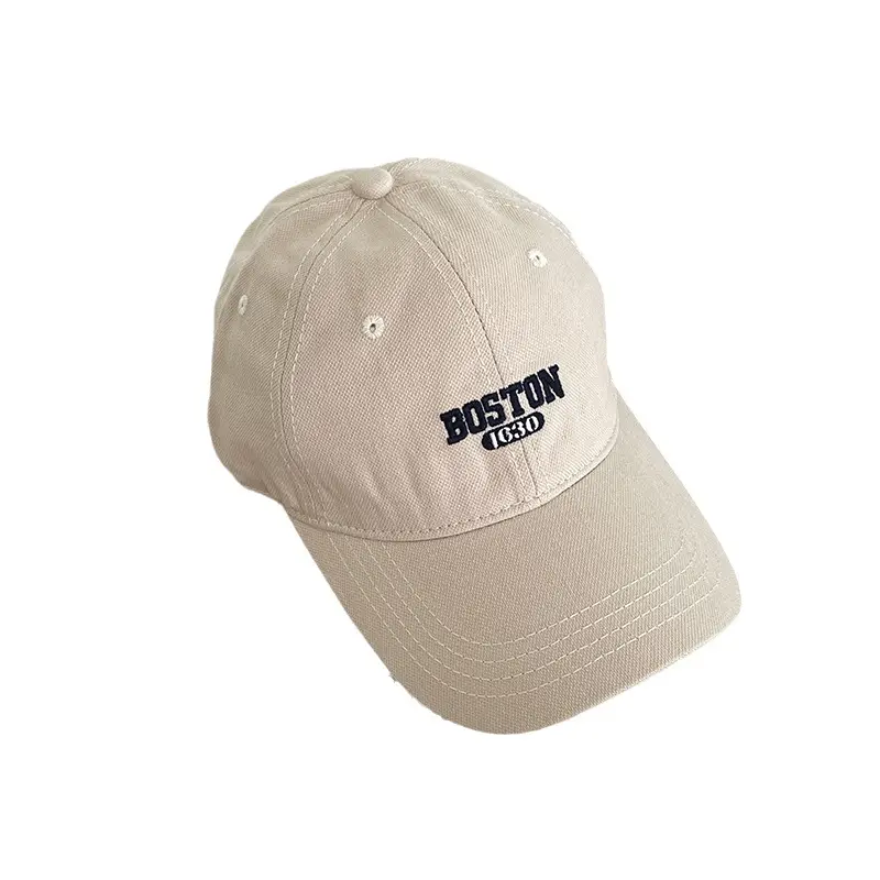 Boston Lettered Women's Cotton Cap Beige
