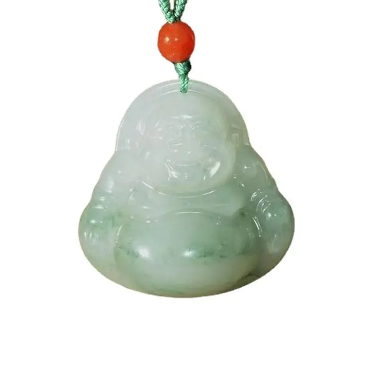 Natural Xinjiang Jade Ping An Ring Pendant with Red & Green Accents - Image 10