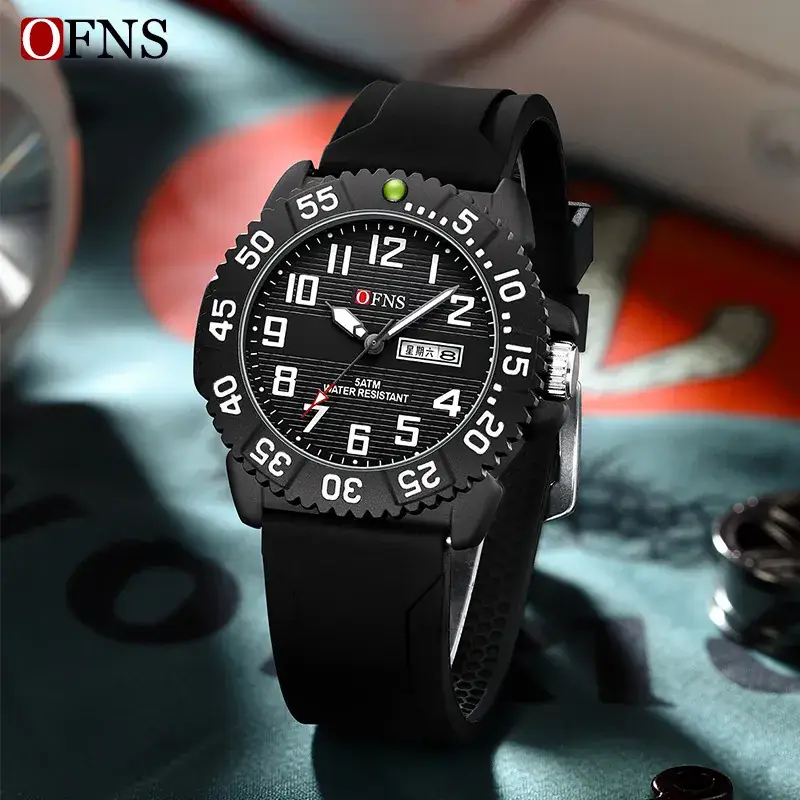 Men's Black Quartz Watch with Dual Calendar & Lumen Display - Image 7