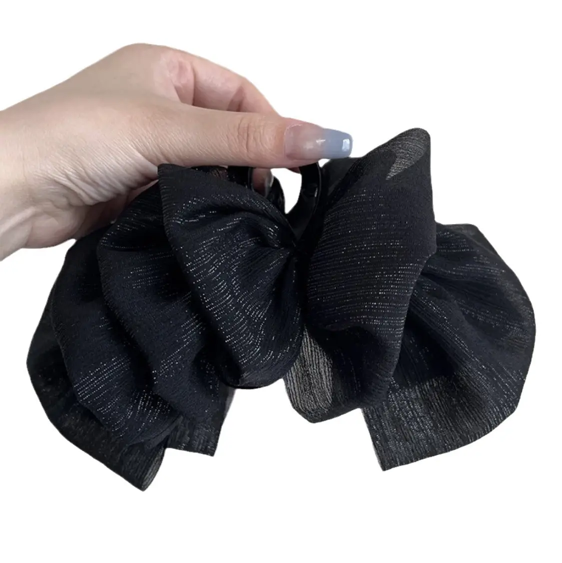 Black Large Bowknot Hair Clip for Women - Image 15