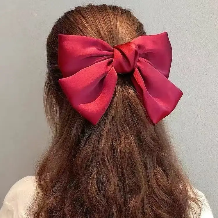 Black Large Bowknot Hair Clip for Women - Image 9
