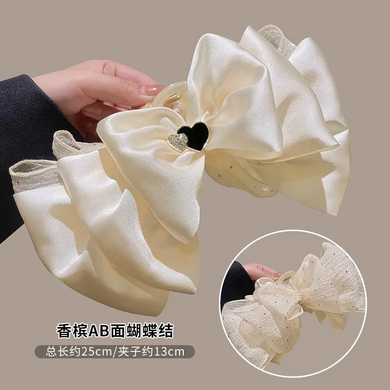 Black Large Bowknot Hair Clip for Women — feature 7