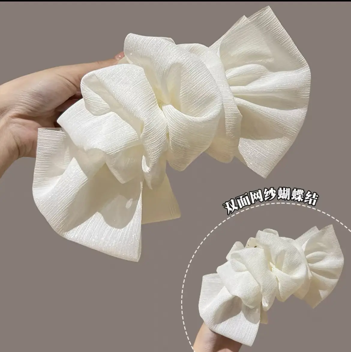 Black Large Bowknot Hair Clip for Women - Image 2