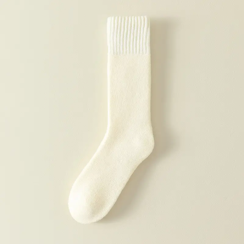 Long cashmere socks men's super thick warm fleece-lined thick northeast wool socks mid-high plush cold-resistant long socks