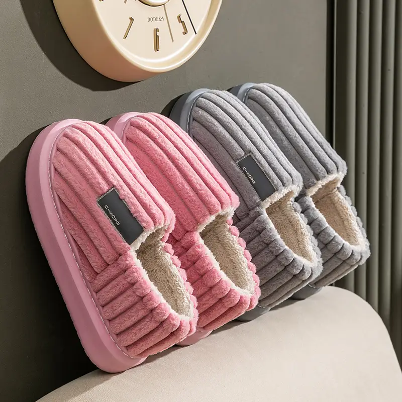Elderly Cotton Slippers with Heel Cover for Women Winter Warm Indoor - Image 7