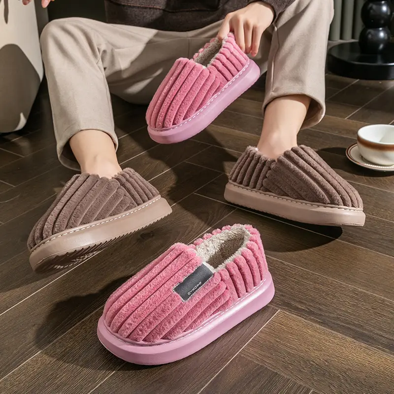 Elderly Cotton Slippers with Heel Cover for Women Winter Warm Indoor - Image 9