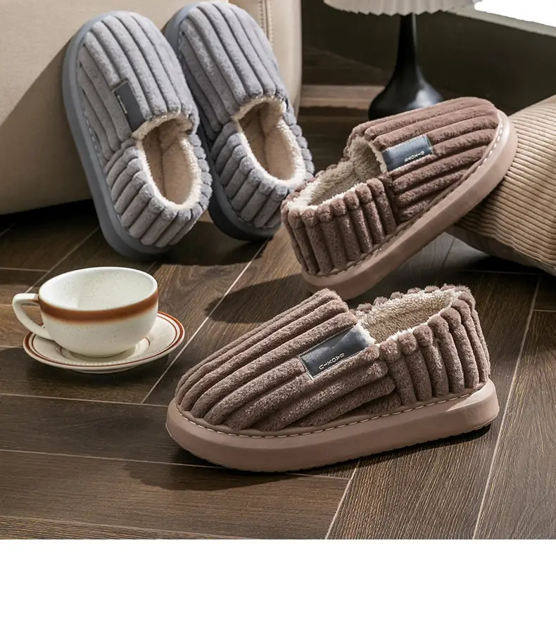 Elderly Cotton Slippers with Heel Cover for Women Winter Warm Indoor — feature 3