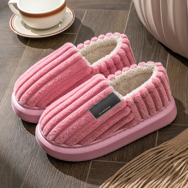 Elderly Cotton Slippers with Heel Cover for Women Winter Warm Indoor - Image 2