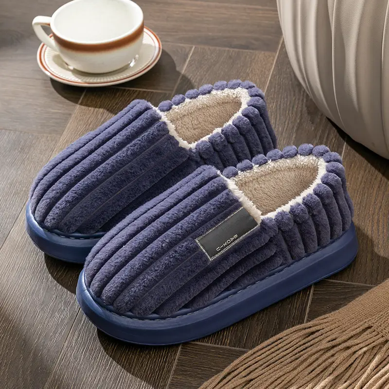 Elderly Cotton Slippers with Heel Cover for Women Winter Warm Indoor - Image 3