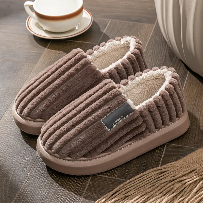 Elderly Cotton Slippers with Heel Cover for Women Winter Warm Indoor - Image 4