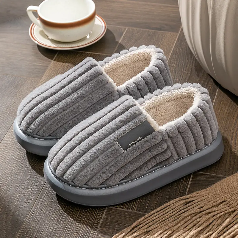 Elderly Cotton Slippers with Heel Cover for Women Winter Warm Indoor - Image 5