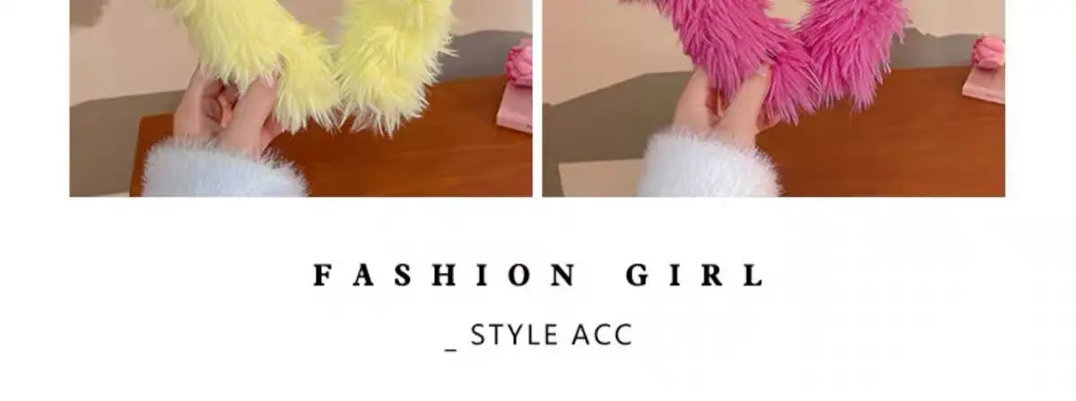 Cute Doll Headband with Fake Ears, Mint, Soft Faux Fur, Korean Style — feature 5