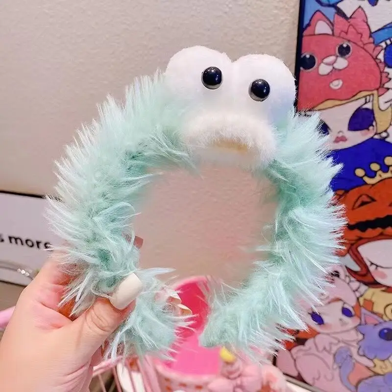 Cute Doll Headband with Fake Ears, Mint, Soft Faux Fur, Korean Style - Image 10
