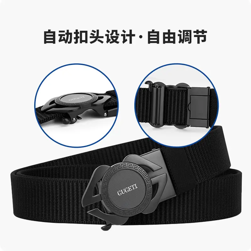 Men's Black Automatic Buckle Belt with Watch Closure - Image 12