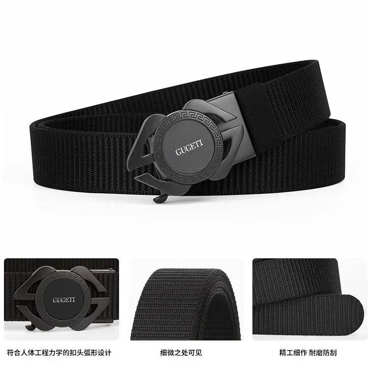 Men's Black Automatic Buckle Belt with Watch Closure — feature 11