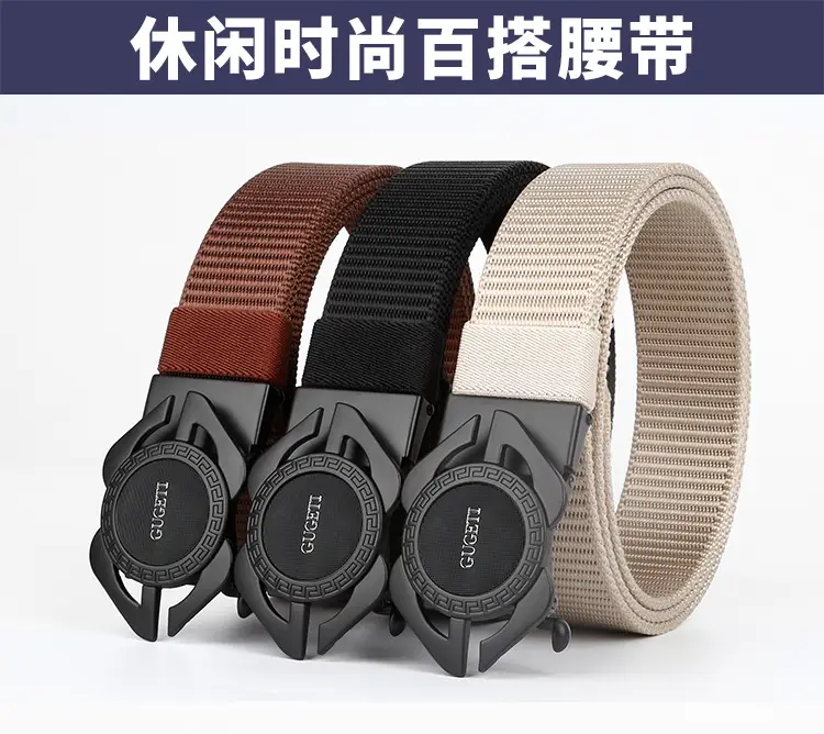 Men's Black Automatic Buckle Belt with Watch Closure — feature 5
