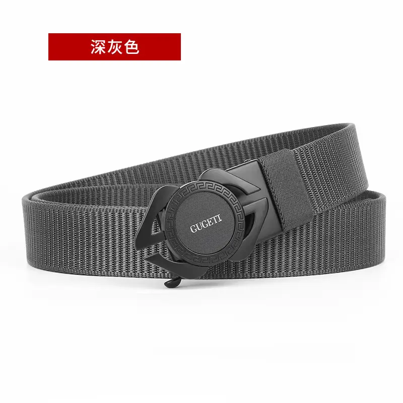 Men's Black Automatic Buckle Belt with Watch Closure - Image 2