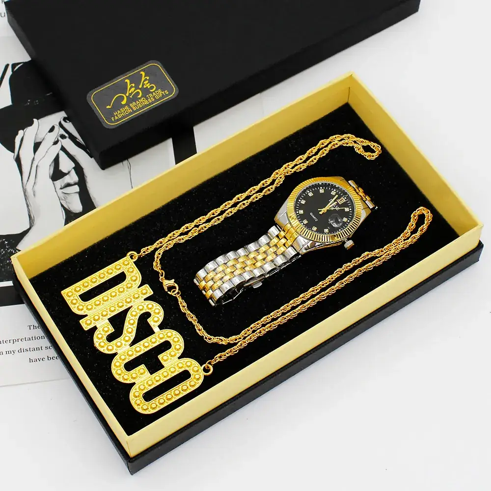 Gold Plated Diamond Watch Gift Set for Women