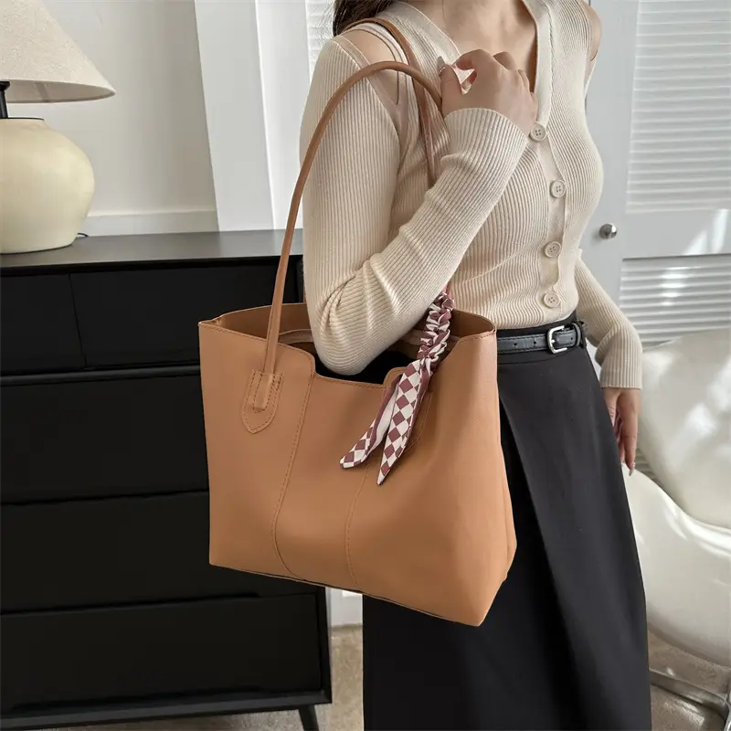 Women's Large Capacity Tote Bag Beige 2023 Autumn - Image 7