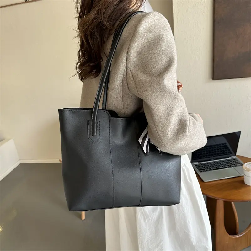 Women's Large Capacity Tote Bag Beige 2023 Autumn - Image 9