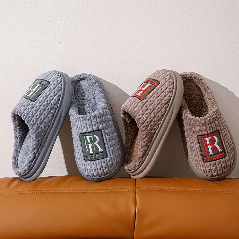Men's cotton slippers extra large size thickened winter new home indoor non-slip thick bottom home super thick cotton slippers men - Image 6