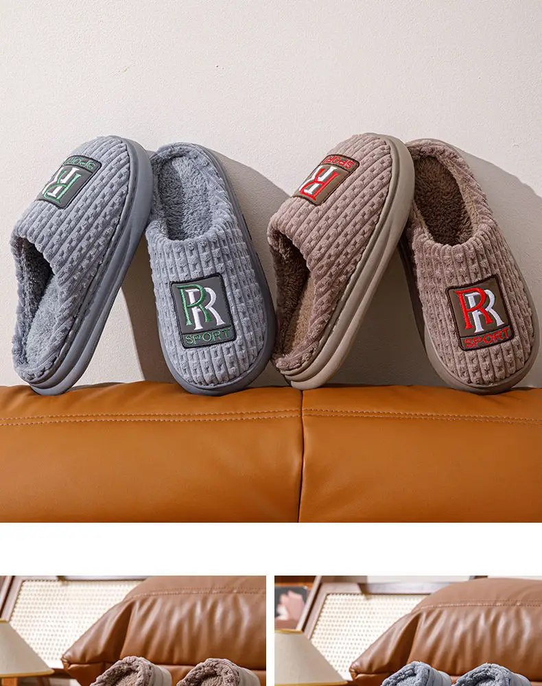 Men's cotton slippers extra large size thickened winter new home indoor non-slip thick bottom home super thick cotton slippers men — feature 13