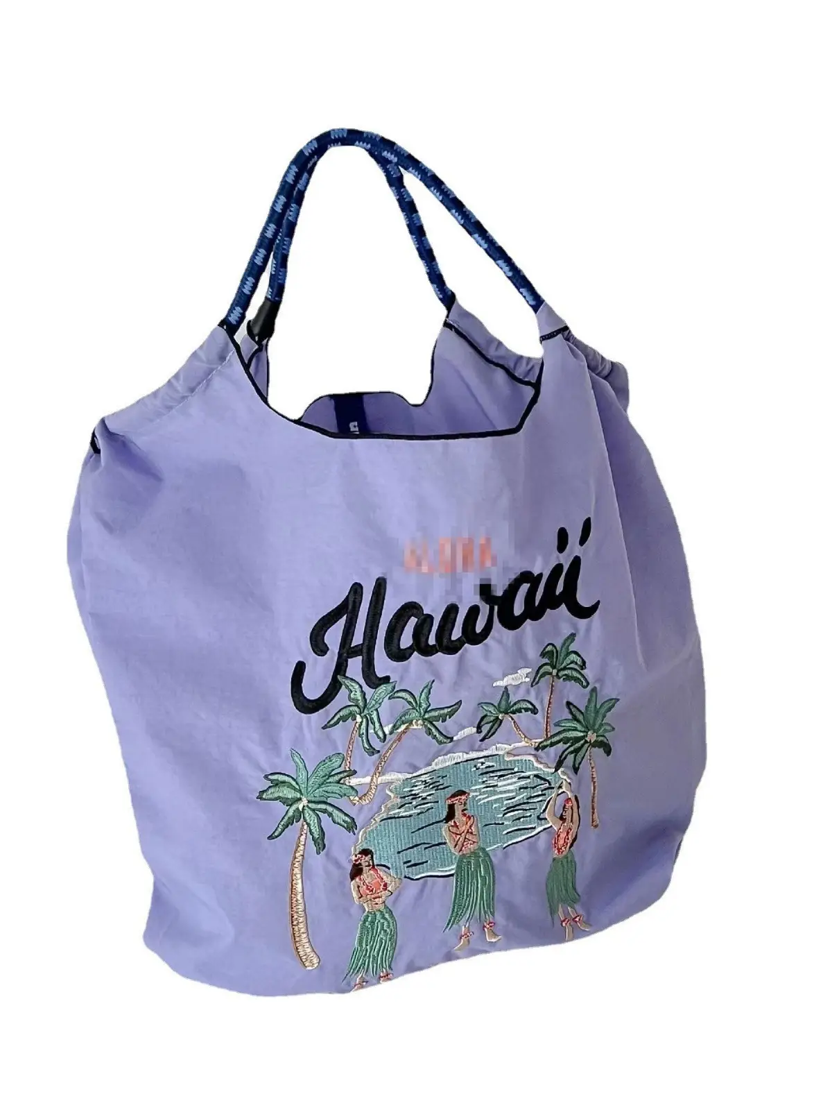 New Women's Embroidered Canvas Bag Large Capacity Purple - Image 7