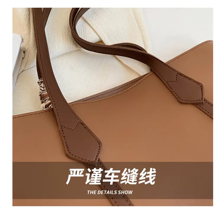 Black Leather Large Capacity Shoulder Bag for Women β feature 5