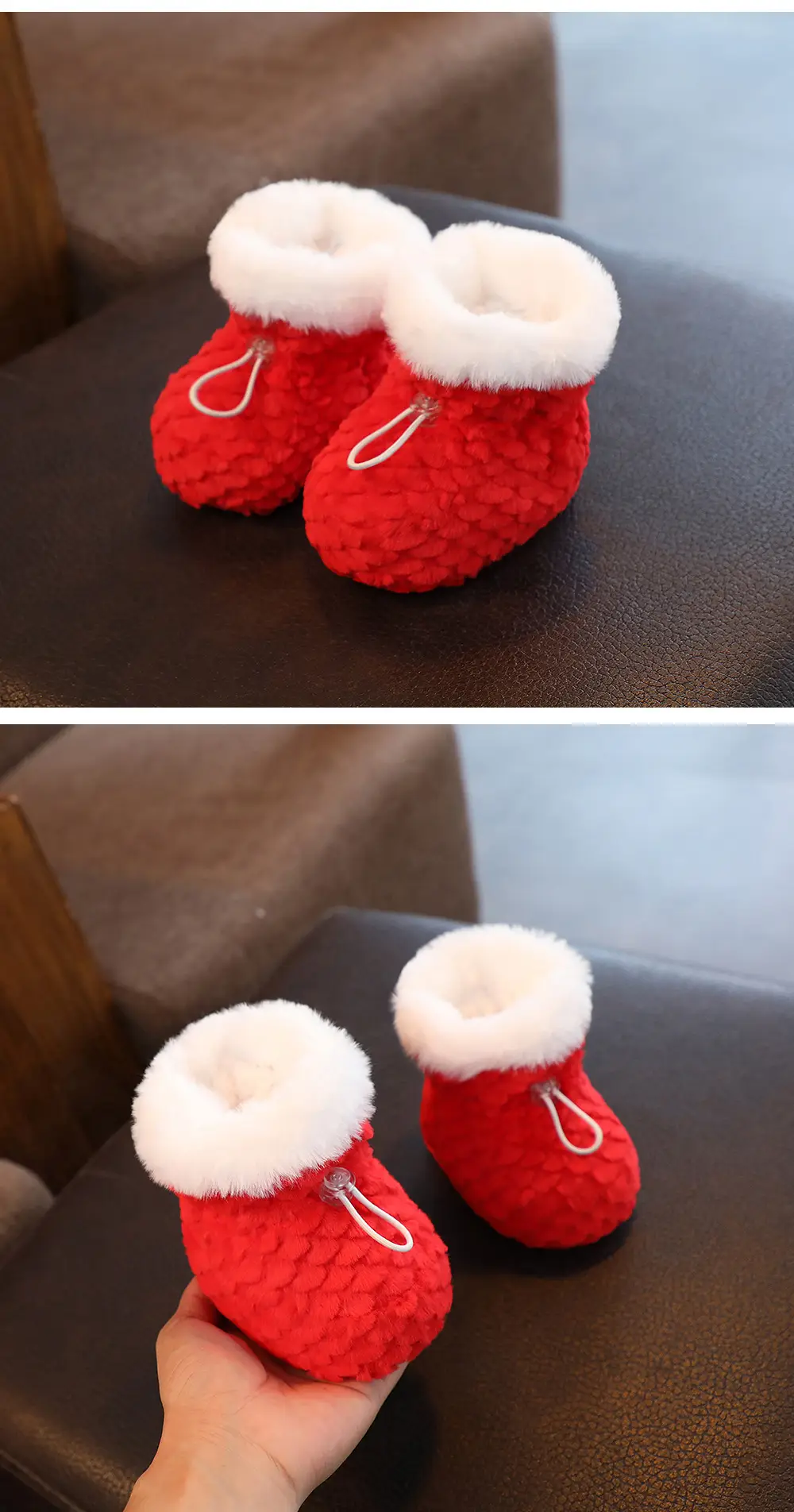 Pink Fleece Baby Shoes for Newborns Winter Warm Anti-Slip — feature 10