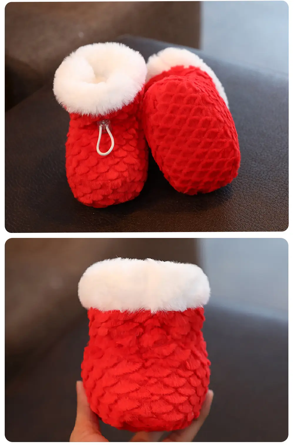 Pink Fleece Baby Shoes for Newborns Winter Warm Anti-Slip — feature 7
