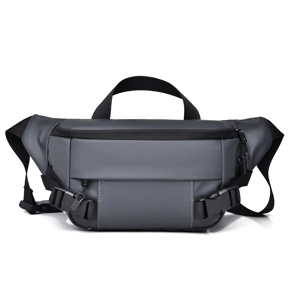 Men's Black Multi-Use Chest Bag with Adjustable Strap