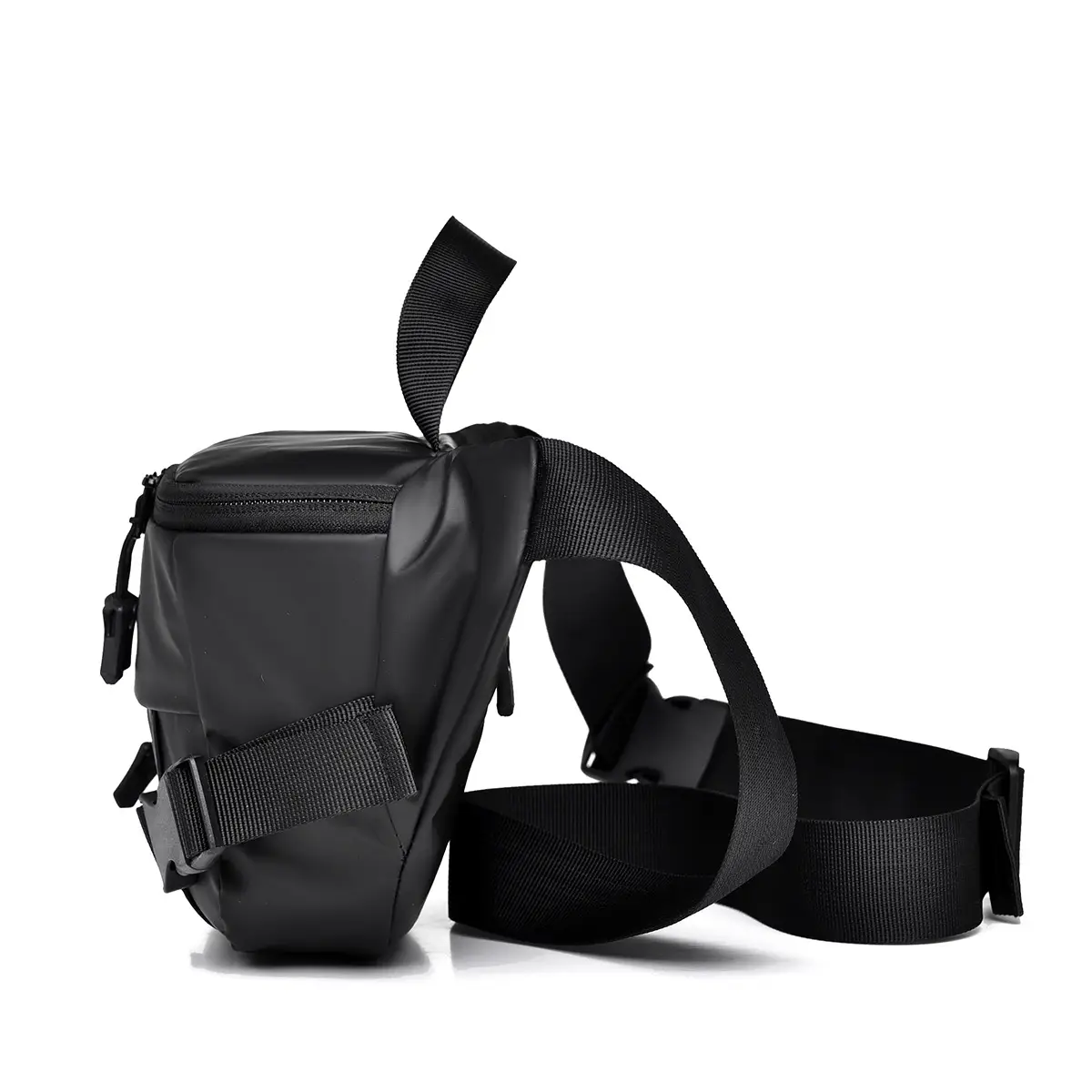 Men's Black Multi-Use Chest Bag with Adjustable Strap