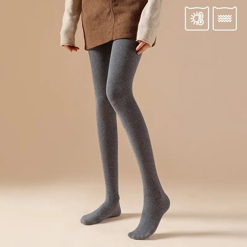 Thin Striped Leggings for Women, Suitable for Wearing Outside in Autumn and Winter, with Added Fleece and Thickness, Vertical Stripes, Slight Compression, Slimming Effect, Warm Cotton Pants, Footed Tights