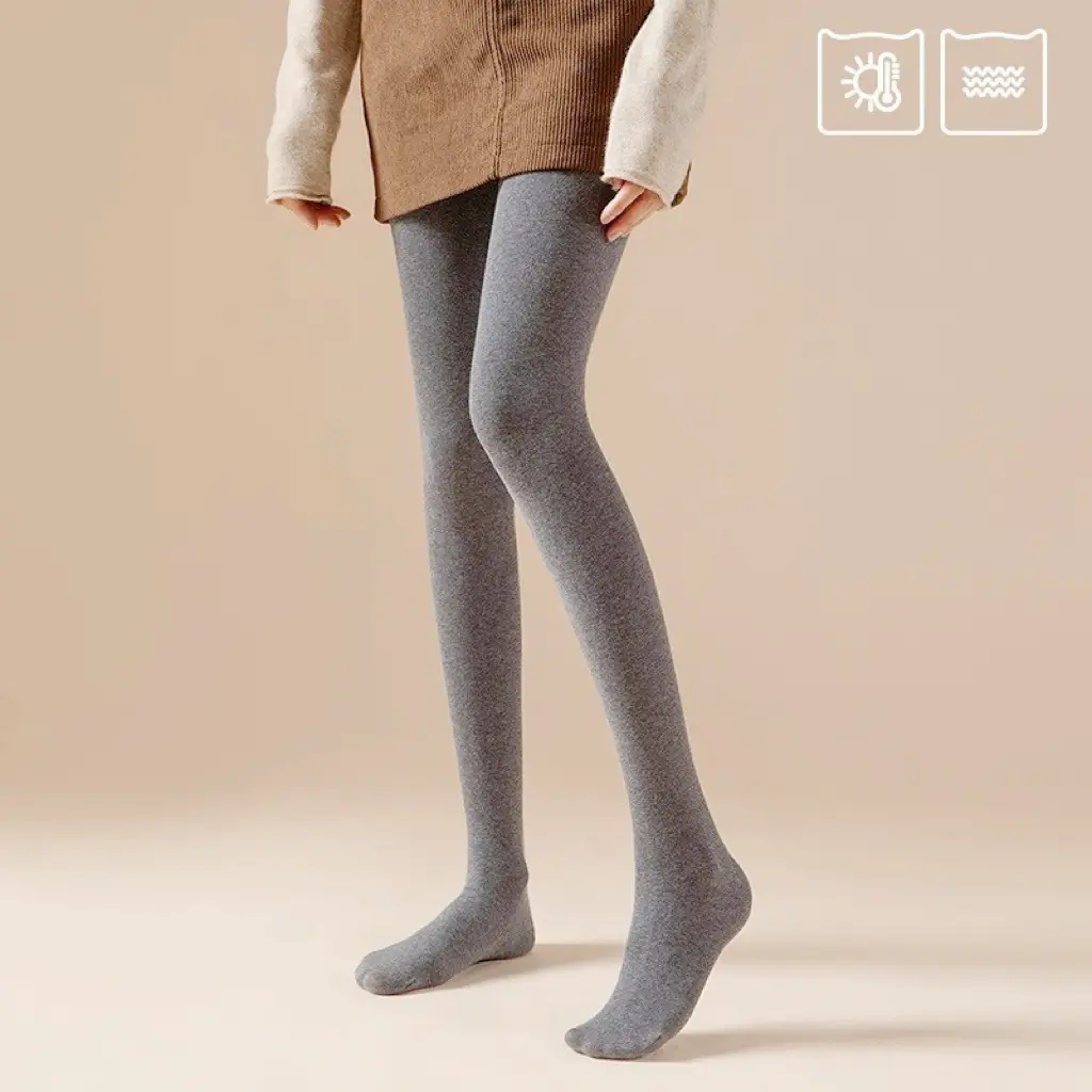 Thin Striped Leggings for Women, Suitable for Wearing Outside in Autumn and Winter, with Added Fleece and Thickness, Vertical Stripes, Slight Compression, Slimming Effect, Warm Cotton Pants, Footed Tights