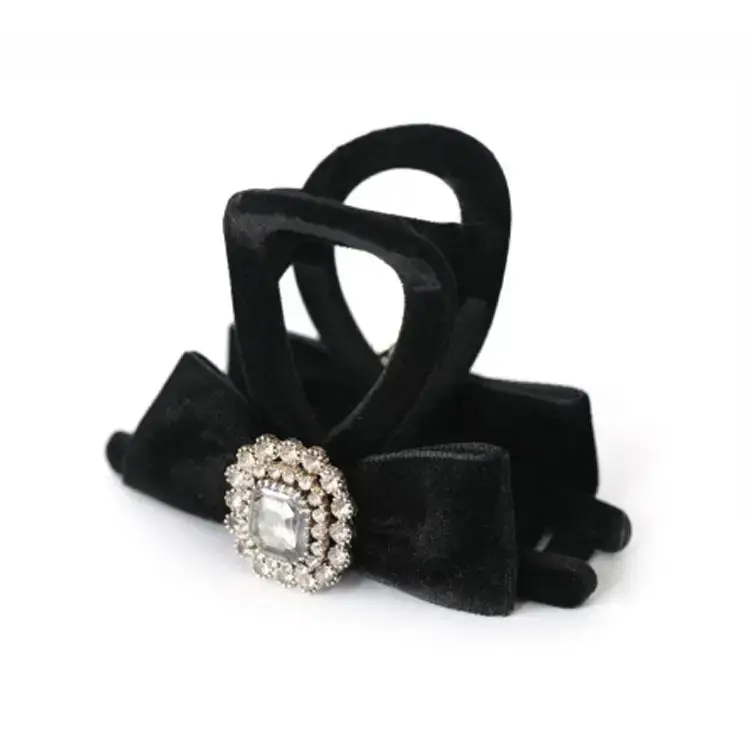 Autumn Winter Black Velvet Hairpin for Women - Image 6