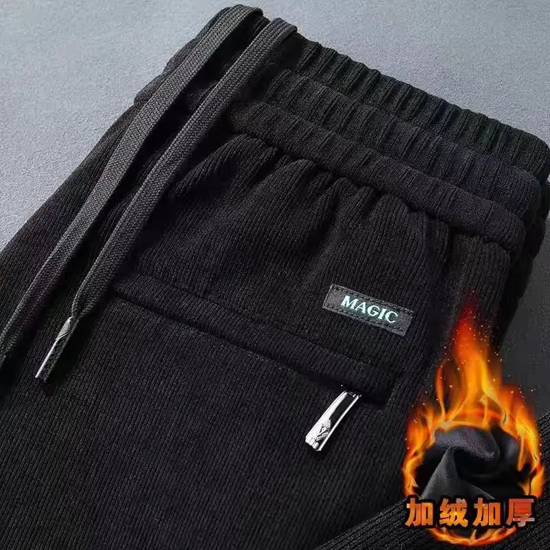 Men's Fleece Lined Warm Sweatpants Dark Grey - Image 6
