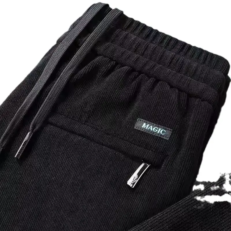 Men's Fleece Lined Warm Sweatpants Dark Grey - Image 9