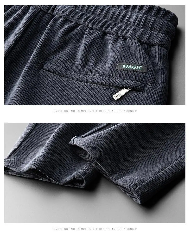 Men's Fleece Lined Warm Sweatpants Dark Grey — feature 11