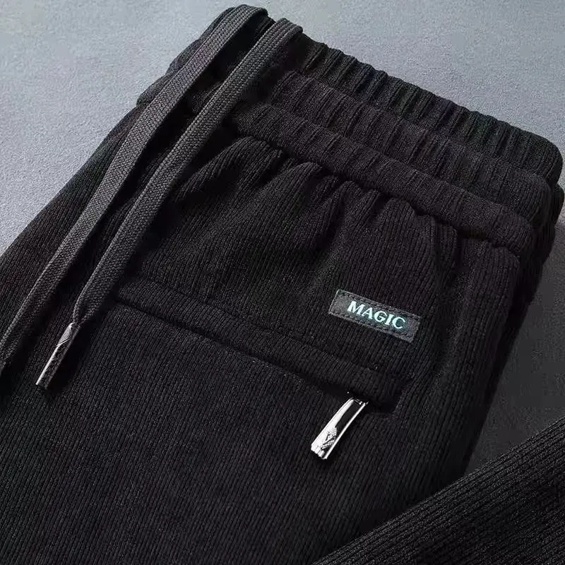 Men's Fleece Lined Warm Sweatpants Dark Grey - Image 4