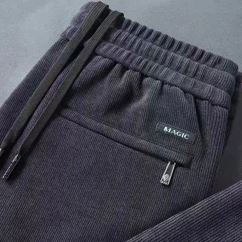 Men's Fleece Lined Warm Sweatpants Dark Grey - Image 5