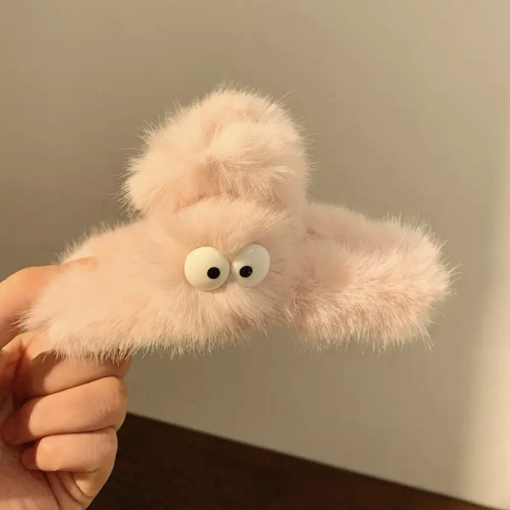 Plush Hair Clips for Women Autumn Winter Big Eyes - Image 5