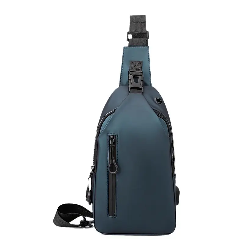 Men's Blue Multi-Layer Shoulder Messenger Bag - Image 9