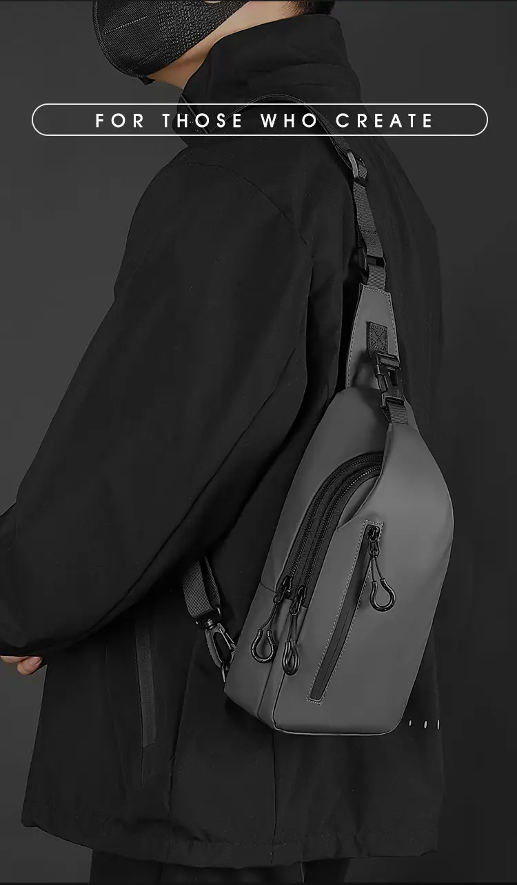 Men's Blue Multi-Layer Shoulder Messenger Bag — feature 1