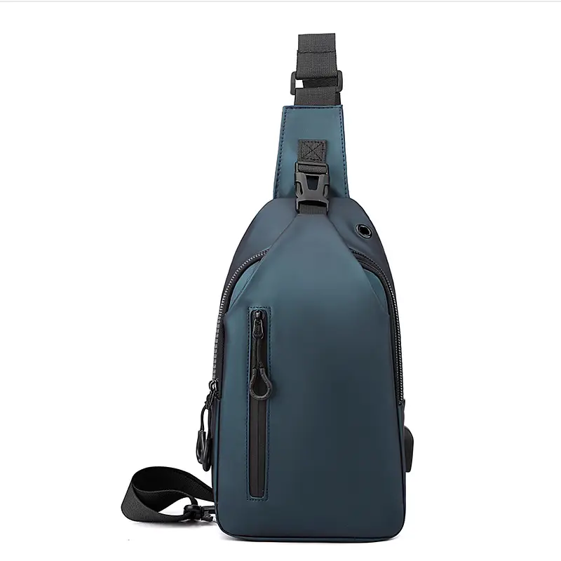 Men's Blue Multi-Layer Shoulder Messenger Bag - Image 3