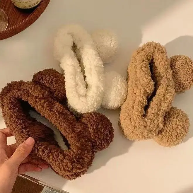 New Cute Bear Ears Plush Hair Band for Women - Image 6