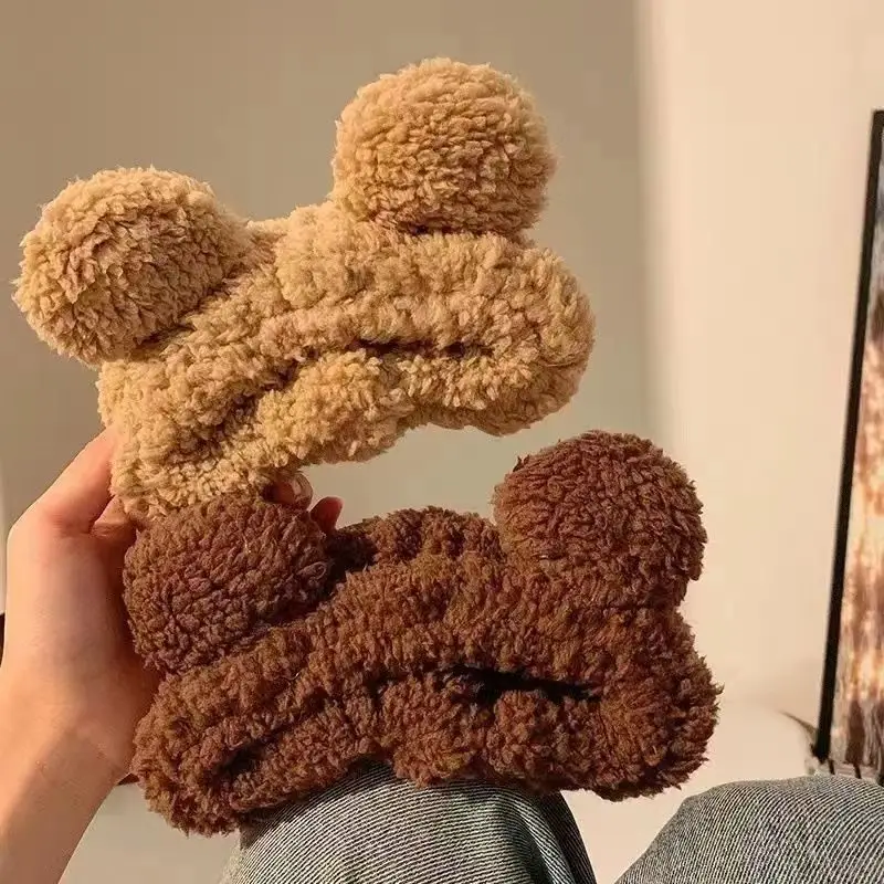 New Cute Bear Ears Plush Hair Band for Women - Image 7