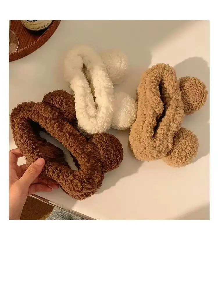 New Cute Bear Ears Plush Hair Band for Women — feature 1