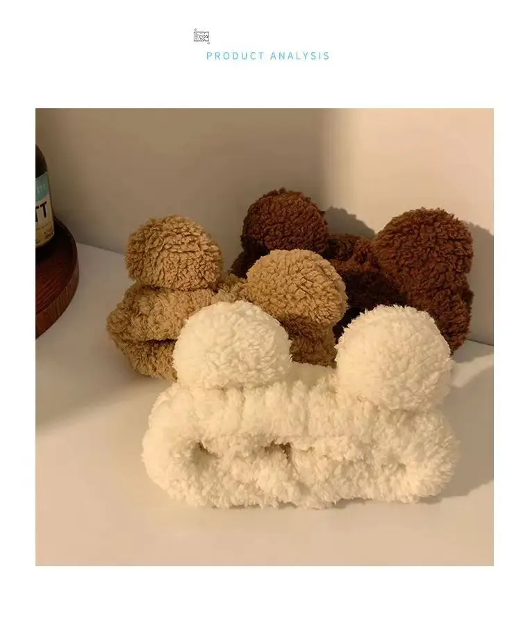 New Cute Bear Ears Plush Hair Band for Women — feature 6
